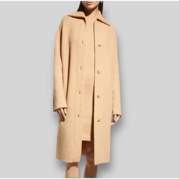 VINCE Wool Alpaca Cardigan Coat in Cream | Size L - Picture 6 of 6